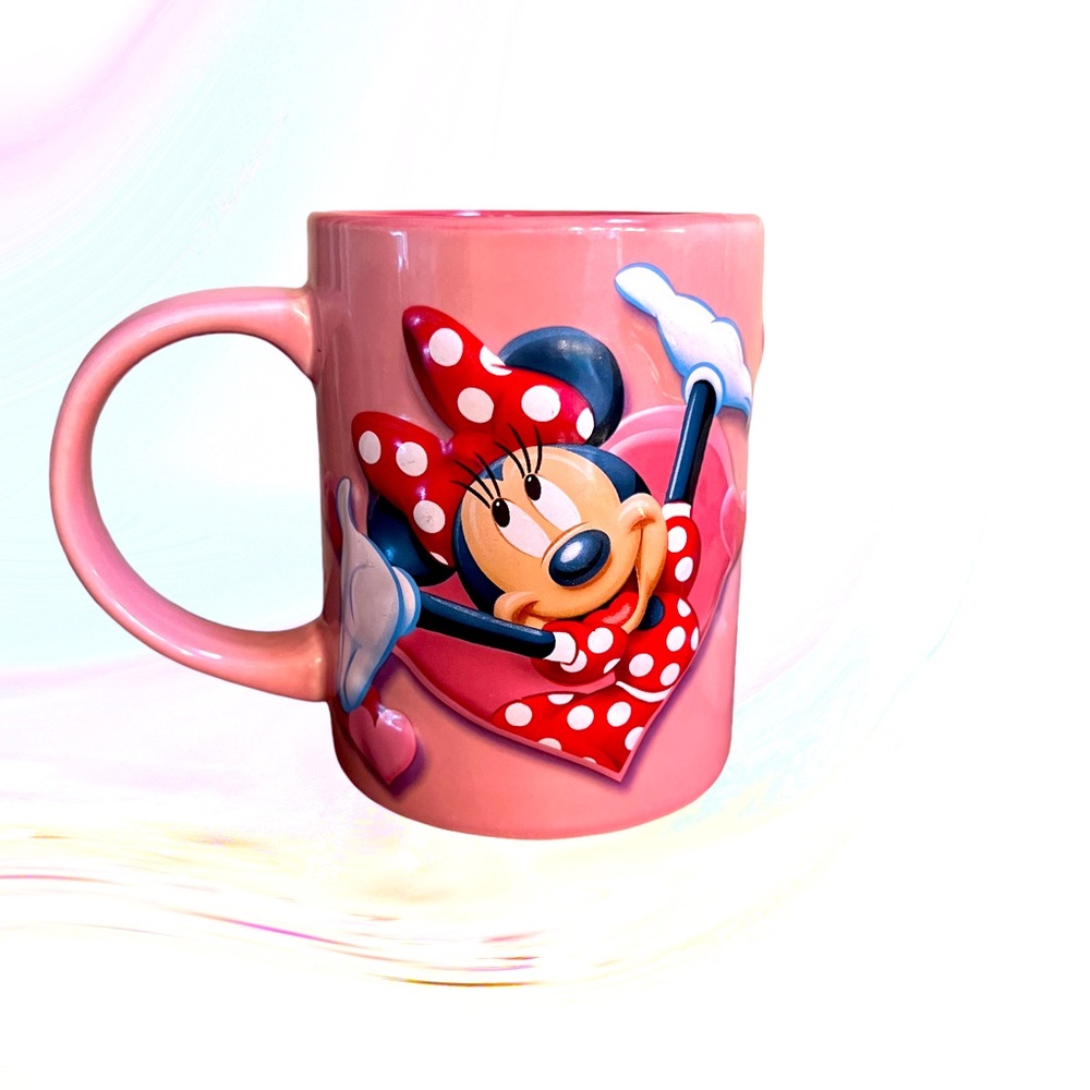 Minnie Mouse Pink Hearts Valentine Mug Disney Orlando by Jerry Leigh